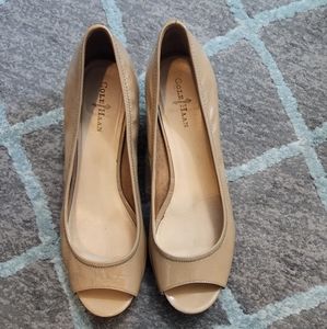 Cole Haan peep toe wedge